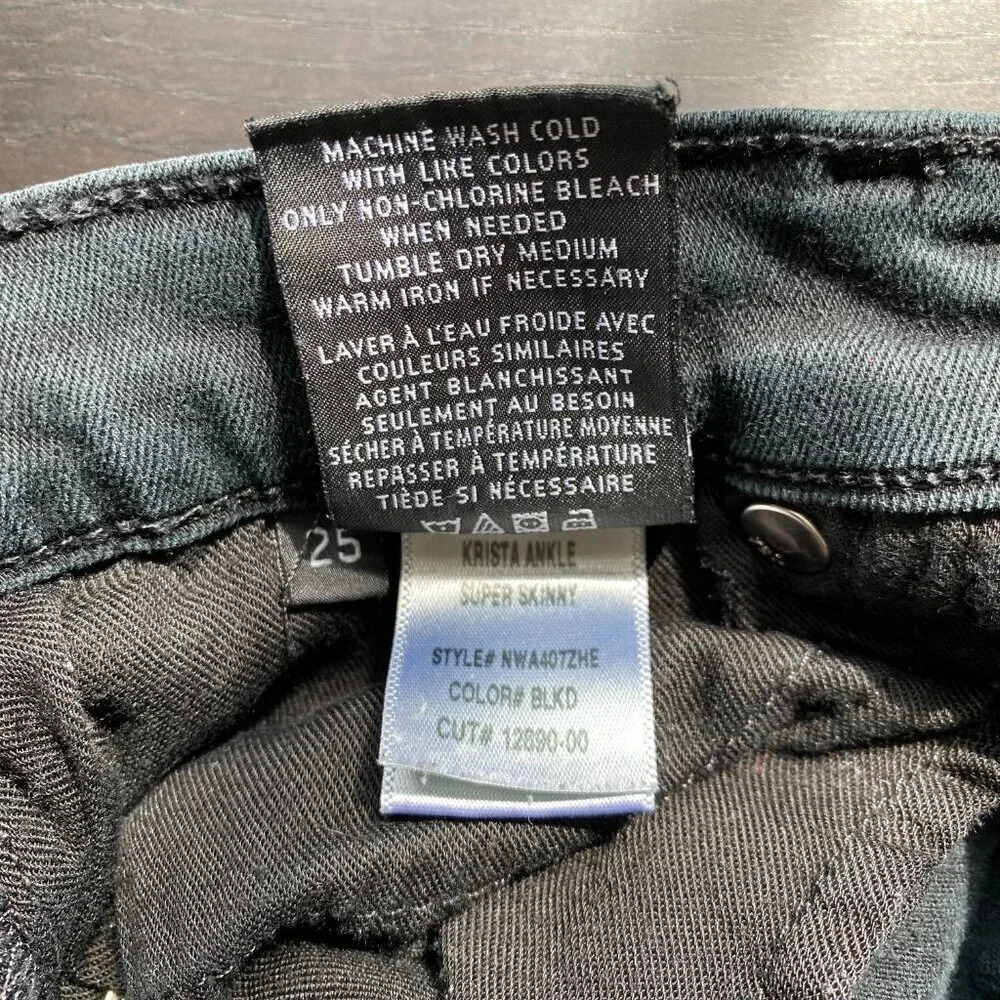 Hudson Womens 25 Krista Low-Rise Super Skinny Ankle Distressed Denim Jeans Black - Picture 16 of 16